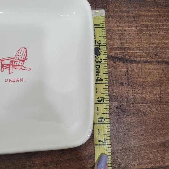 Rae Dunn Magenta Beach Chair Inspirational Platter Ceramic Serving Plate - Picture 6 of 6